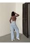 Ice Snow Knee-Long Laser-Cut Boyfriend Wide-Leg Jeans - 3