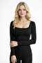 Women's Bodysuit Square Neck Long Sleeve Bodysuit