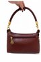 Women's Burgundy Bag – Shoulder Bag with Gold Accessory Detail - 3