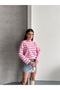 Women's Crew Neck Long Sleeve Striped Tunic - 7