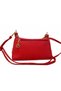 Women's Red Shoulder and Crossbody Bag - Real Leather Bag with Gold Detail (Width 23 Length 14 cm) - 2