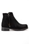 Zri̇n-205 Premium Black Suede Leaf Patterned Zippered Casual Women's Boots - 4