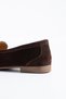 Drenste arma buckle genuine leather women's ballerina shoes - coffee suede - 3