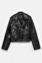 Suni deri biker ceket - 7