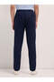 Men Solid Slim Fit Formal Trouser With Elastic Waistband - 2