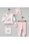 100% Cotton 5-Piece Cute Rabbit Patterned Newborn Baby Girl Hospital Discharge Bodysuit Set (Boxed) 0-3 Months - 2