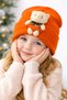Children's Hat Stretchy Ribbed Beanie Plush Teddy Bear Detail Adult Boys Girls Unisex Bear Hat Beanie - 3