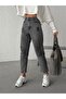 Bacak Lazer Yirtik Kar Snow Black Mom Jeans - 6