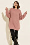 Self-Patterned Knitwear Tunic R4444 Dusty Rose - 3