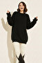 Self-Patterned Knitwear Tunic R4444 Black - 2