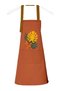 Fabric Kitchen Apron Stain Resistant Water Repellent Fabric Colorfast Print Monstera Potted Plants Floral Orange Apron - 2