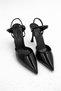 Fante Black Patent Leather Thin Heeled Women's Shoes – Ankle Buckle - 4