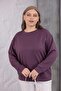 Plus Size Crew Neck Basic Sweatshirt - 4