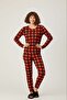 Luxury 100% Cotton Patterned Women's Pajama Set - Soft Textured Premium Comfortable Home Wear Set - 2
