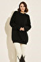 Self-Patterned Knitwear Tunic R4444 Black