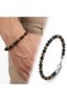 Adjustable Steel Chain Bracelet with Tiger's Eye and Onyx Natural Stones 31832B10D2