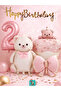 Pink Teddy Bear Themed 2Nd Birthday Foil Balloon Set Party Decoration