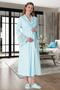 Mecit 5355 Turquoise Maternity Dressing Gown Pajamas Nightgown Set - 3