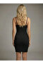 Women's Black Lace Low-Cut Mini Dress Dcf122 - 3