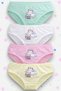 Girl's Cotton Panties, Pack of 4, Cute Patterned, Soft Waistband, Elastic, Breathable Fabric, Clear - 6