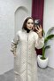 Women's Zipper Closure Full Length Quilted Coat - 4