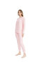 Women's Pink Round Collar Pajama Set