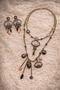 Bird and Flower Pattern Double Chain Antique Charm Necklace - 4