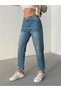 Tinted High Waist Full Fit Laser-Processed Mom Jeans - 5