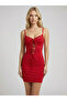 Women's Red Lace Low-Cut Mini Dress Dcf122