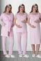 Mecit 6062 Pink Dressing Gown Nightgown Pajamas Maternity Set