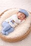 100% Cotton 5 Piece Bow Tie and Teddy Bear Patterned Newborn Baby Boy Hospital Discharge Set