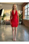 Women's Red Gloved Shiny Stone Degaje Dress Dcf134 - 2