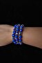 Blue Glass Bead Evil Eye Beaded Elastic Design Bracelet – Women – Stylish Daily Accessory - 3