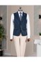 Italian Style Men's Mono Collar Shirt C Striped K Melton Cepken Y Vest Navy Blue T20012-02