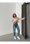 Tinted High Waist Full Fit Laser-Processed Mom Jeans - 8