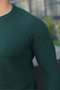 Men's Trend Basic Slim Fit Crew Neck Green Sweater - 3