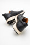 Men's Thick Sole Lace-Up Casual Shoes Genuine Leather Fr 253903 Black - 4