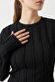 Women's Textured Knitted Blouse 980 - Black - 5
