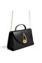 Black Small Size Women's Evening Dress Single Compartment Silver Accessory Hand and Chain Strap Shoulder Bag - 2