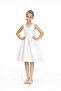 Girl's White Color Satin Mini Wrap Dress - 3