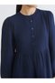 Lcw Modest Indigo Crew Neck Balloon Sleeve Muslin Dress - 3
