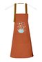 Fabric Kitchen Apron Stain Resistant Water Repellent Fabric Colorfast Print Teapot Floral Orange Apron - 2