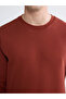 Lcwaikiki Classic Brown Crew Neck Men's Thick Sweatshirt - 3