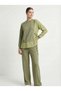 Women's Çağla Side-Tied Striped Shirt Detailed Sports Suit Nj45 - 2