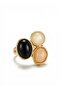 Beige Black Pearl Look Stone Gold Women's Ring |   Special Boxed