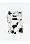 Ecru patterned zippered women's card wallet