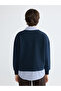 Navy Blue Shirt Collar Women's Thick Sweatshirt - 4