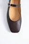Blumest Flat Beret with Scarf Genuine Leather Women's Ballet Flats Brown Skin - 2