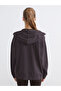 Vizyon New Season Brown Hooded Soft Touch Women's Zippered Sweatshirt - 4