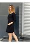 Women's Black Piped Detail Crew Neck Tunic Dress - 5